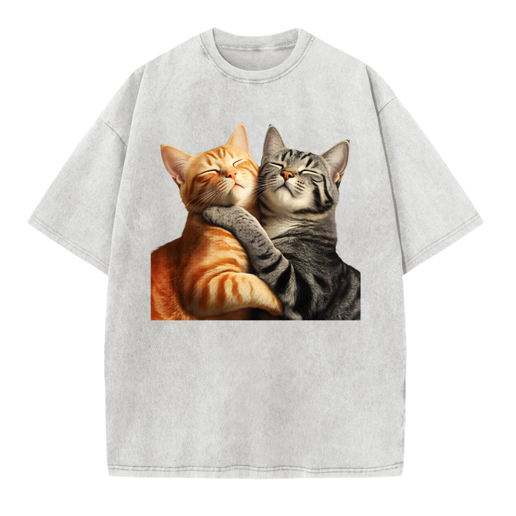 Titanic Cat Movie Scene Graphic Washed T-shirt